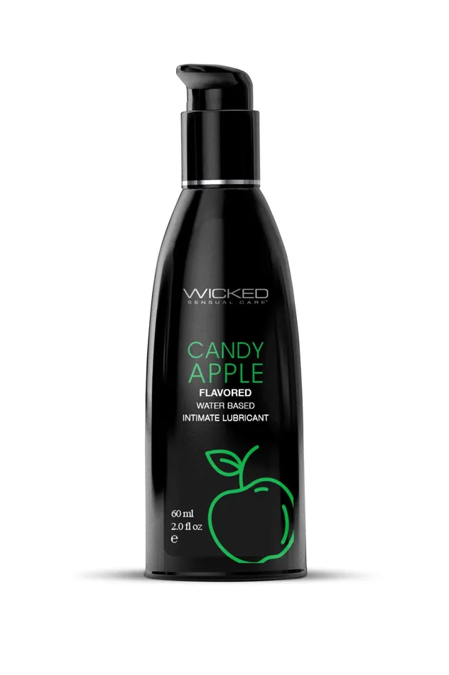 Aqua Candy Apple Flavored Water Based Intimate Lubricant 2 Fl Oz Wicked Sensual Care Lubricants