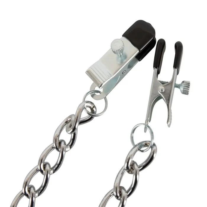 Bad Kitty Nipple Clamps with Chain GRO Female Sex Toys