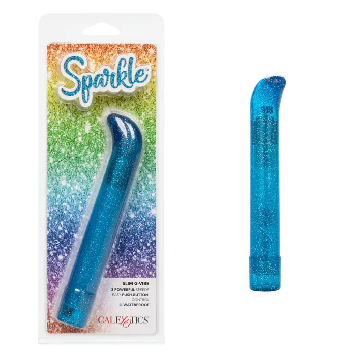 California Exotic Novelties Vibrators Sparkle Slim Gvibe Blue