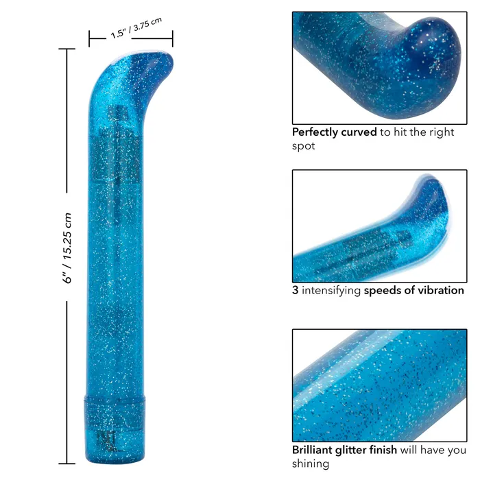 California Exotic Novelties Vibrators Sparkle Slim Gvibe Blue