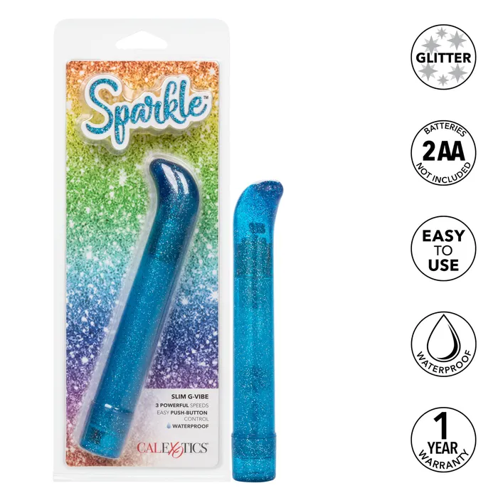 California Exotic Novelties Vibrators Sparkle Slim Gvibe Blue