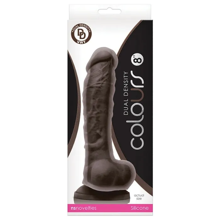 Dildos Colours Dual Density 8 Dildo Dark Brown HOL