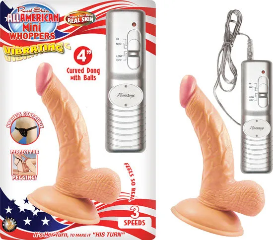 Dildos Nasstoys All American Mini Whoppers 5in Curved Dong Wballs Flesh