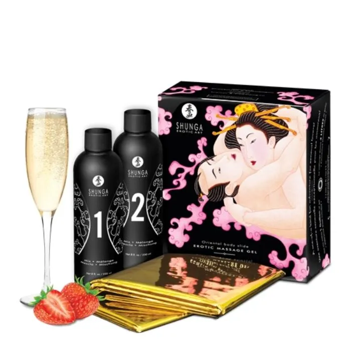 Enhancers Shunga Secret Collection Strawberry Wine Massage Gel 2x250 ml DIL