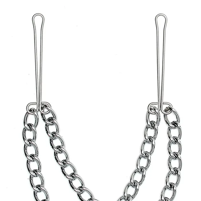 Female Sex Toys Rimba Silver Nipple Clamps With Double Chain