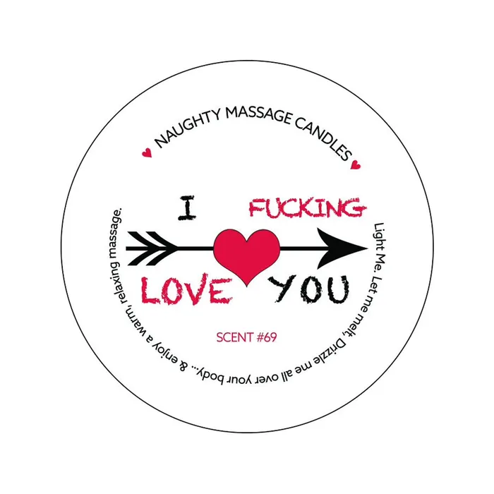 I FUCKING LOVE YOU MINI MASSAGE CANDLE 17OZ SCENT 69 KAMA SUTRA Vibrators