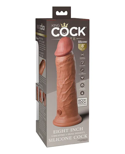 King Cock Elite 8 In Vibrating Dual Density Tan Pipedream Products Female Sex Toys