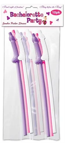 Male Sex Toys Hott Products Bachelorette Party Jumbo Flexy Pecker Straws 10 Pack