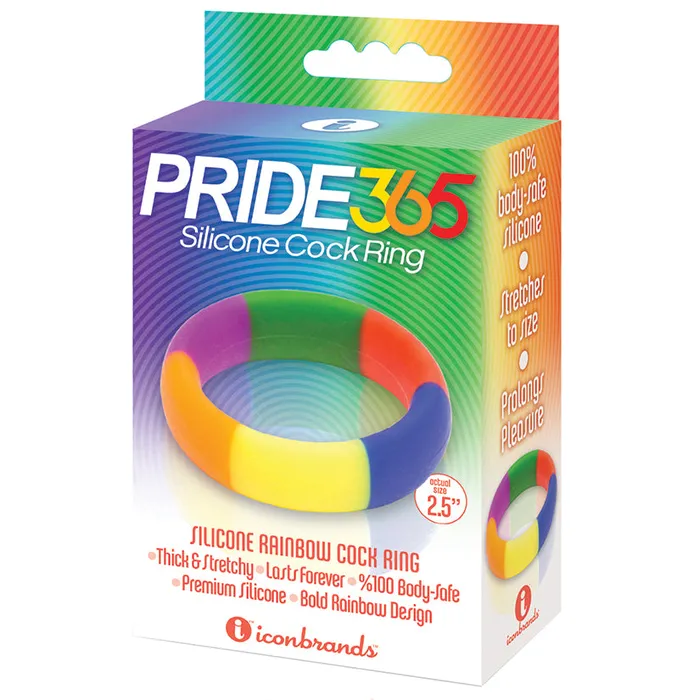 Male Sex Toys ICON BRANDS The 9S Pride 365 Rainbow Cock Ring