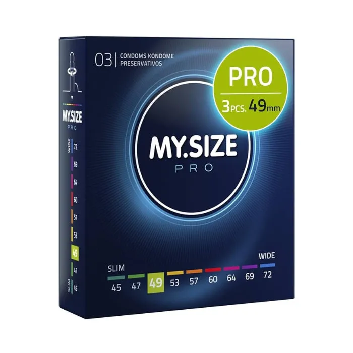 My Size Pro Condoms 3 Pack 49mm DUS Male Sex Toys