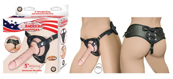 Nasstoys Dildos All American Whoppers 5 Straight Dong Flesh Universal Harness