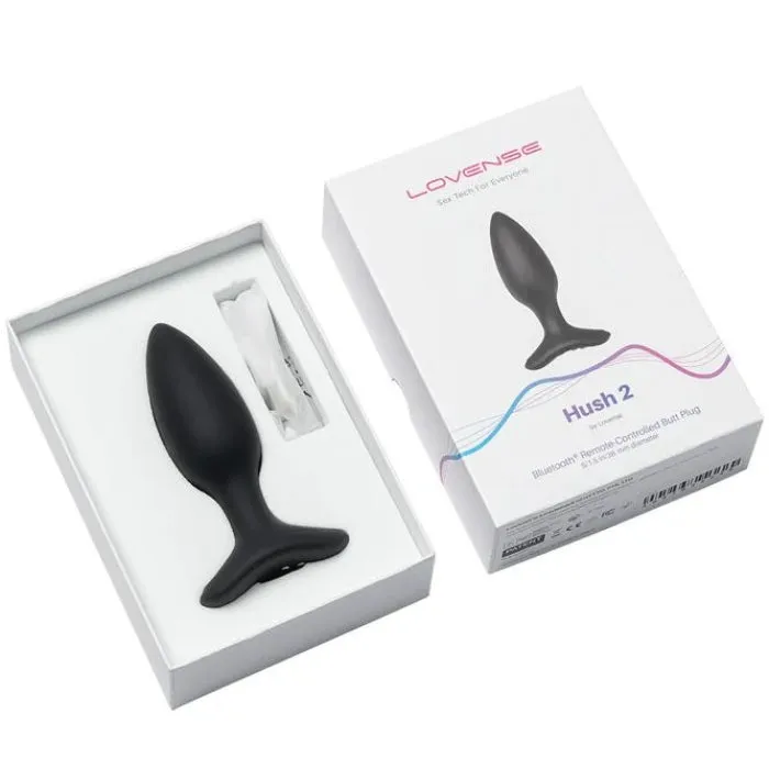 PAR Male Sex Toys Lovense Hush 2 Anal Plug Vibrator Small 38mm AppUSB