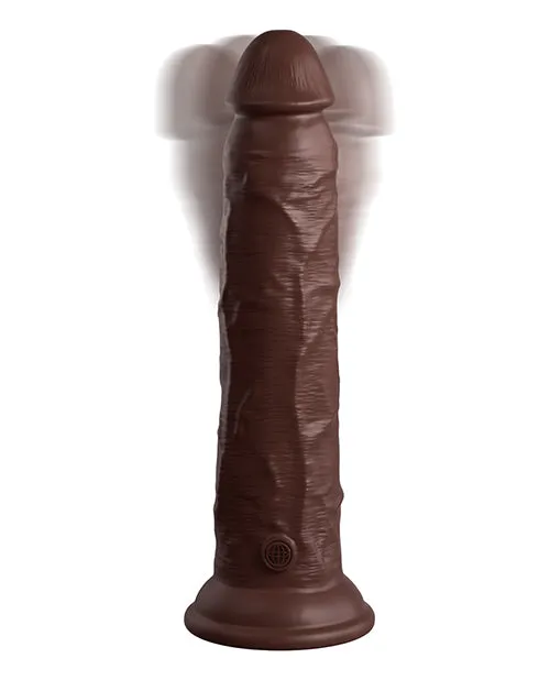 Pipedream Products Female Sex Toys King Cock Elite 9 In Vibrating Dual Density Brown