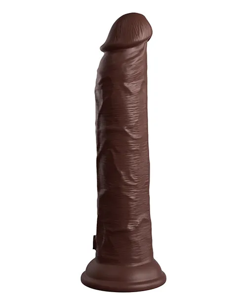 Pipedream Products Female Sex Toys King Cock Elite 9 In Vibrating Dual Density Brown