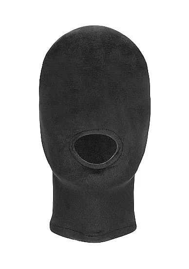 SHOTS AMERICA Anal Velvet Velcro Mask W Mouth Opening Black