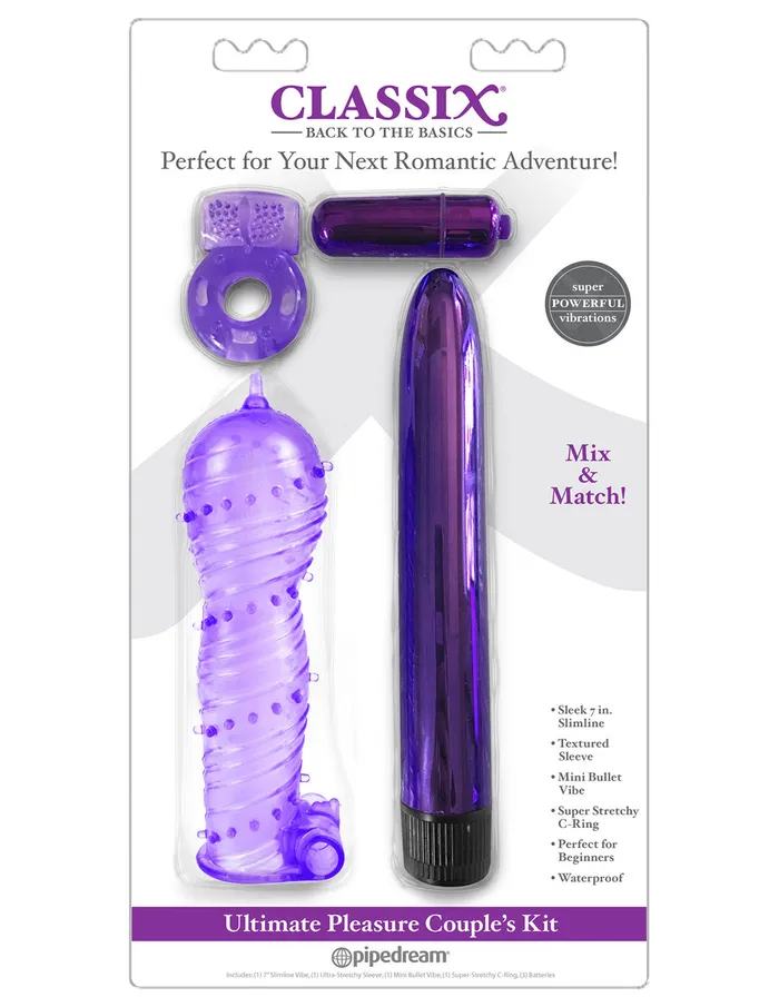 Vibrators Pipedream Classix Ultimate Pleasure Couples Kit Purple