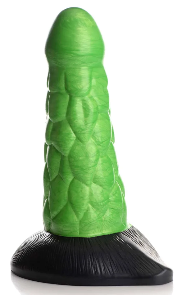 XR Brands Creature Cocks Radioactive Reptile Thick Scaly Silicone Dildo Green Female Sex Toys