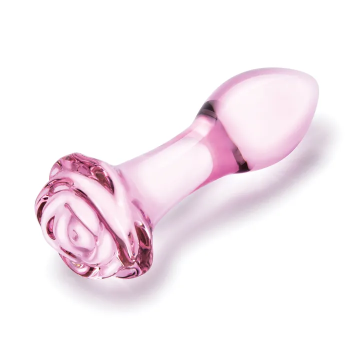 Anal Glas 3 Pc Rosebud Butt Plug Set Pink