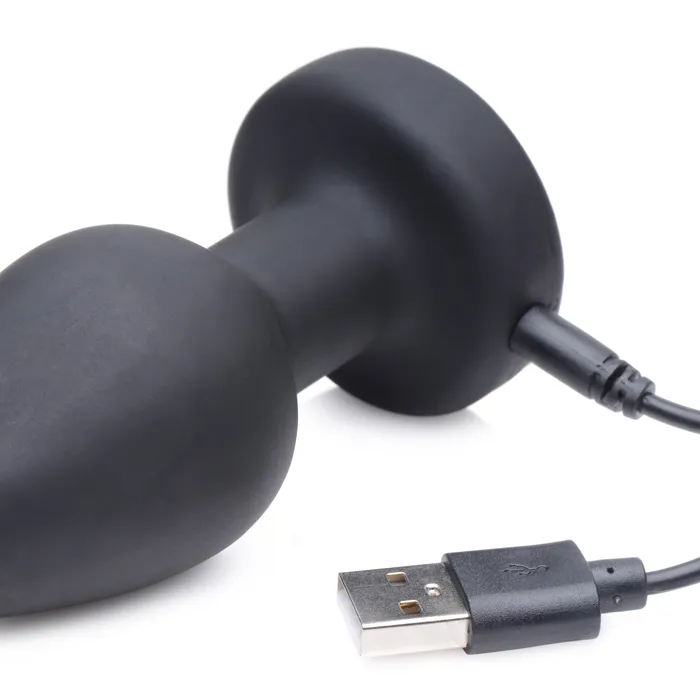 Anal XR Brands Zeus Electrosex EStim and Vibrating Anal Plug Black