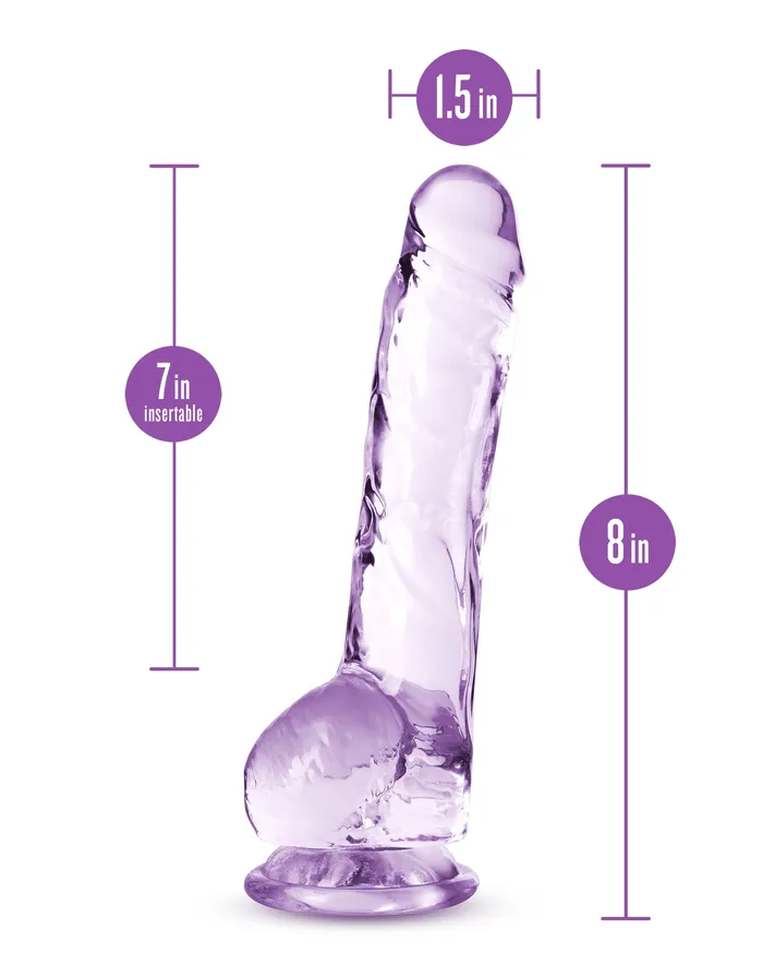 Blush Novelties Dildos Naturally Yours 8 Inch Crystalline Dildo Amethyst