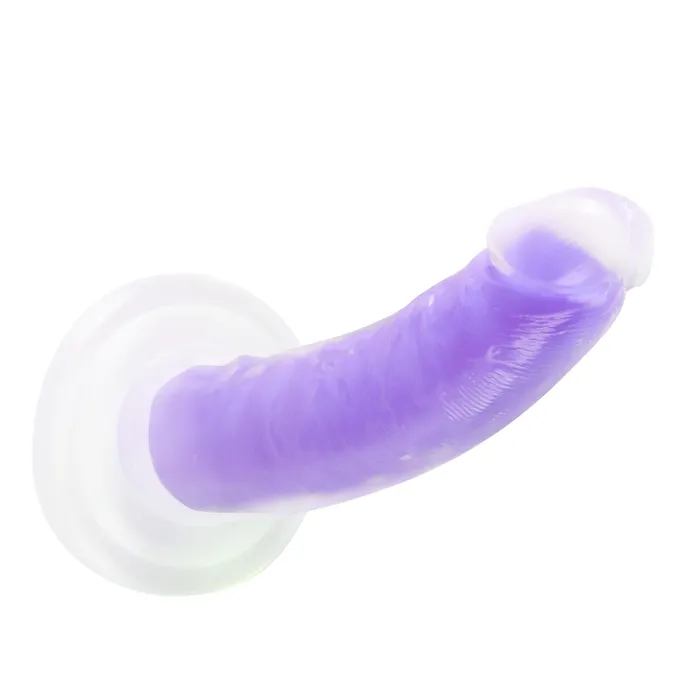 Blush Novelties Dildos Neo Elite Glow in the Dark Light 7 Inch Silicone Dual Density Dildo Neon Purple