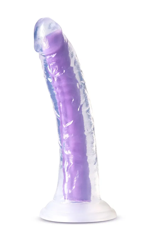 Blush Novelties Dildos Neo Elite Glow in the Dark Light 7 Inch Silicone Dual Density Dildo Neon Purple