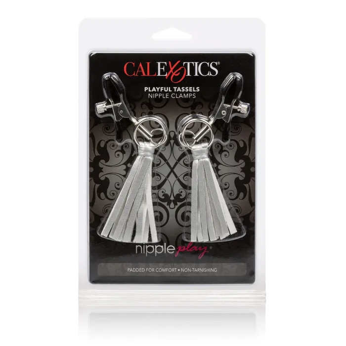 Couples CalExotics Nipple Play Playful Tassels Nipple Clamps Silver