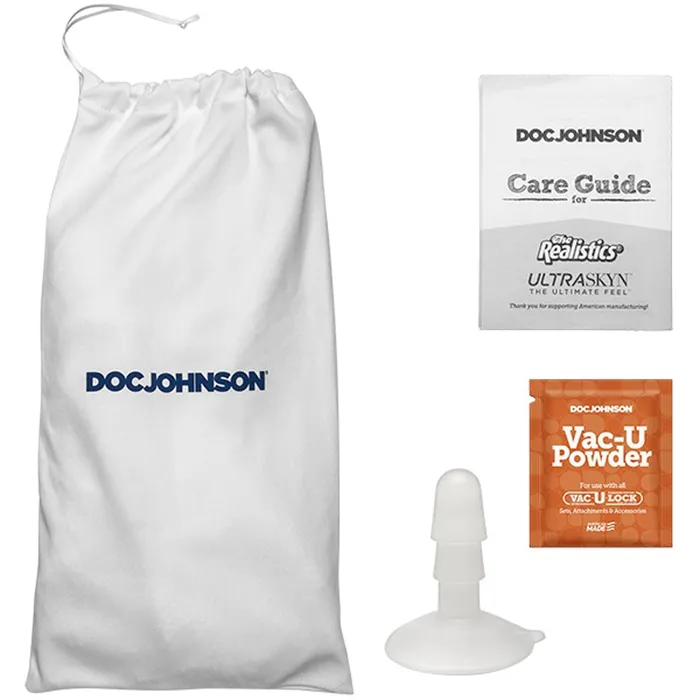 Doc Johnson Dildos Signature Cocks Dan Damage 10 Cock With Removable VacULock Suction Cup Vanilla