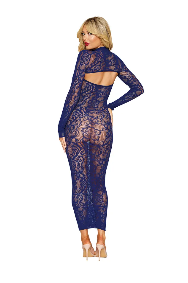 Dreamgirl Bodystocking Gown and Shrug Dmnd One Size Eclipse Bodystockings Playsuits