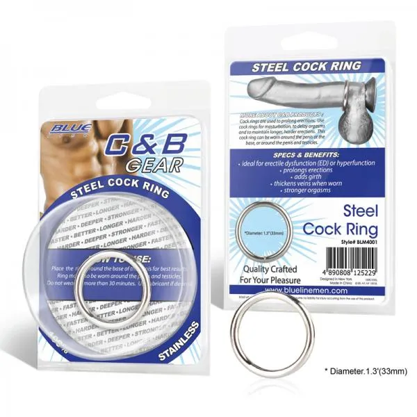 Electric Eel Inc C B Gear Steel Cock Ring 13 inches Male Sex Toys