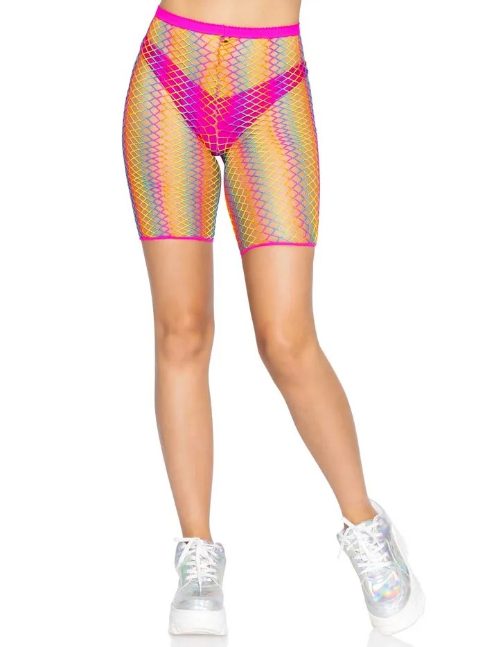 Female Sex Toys Ombre Rainbow Biker Shorts One Size Rainbow Leg Avenue