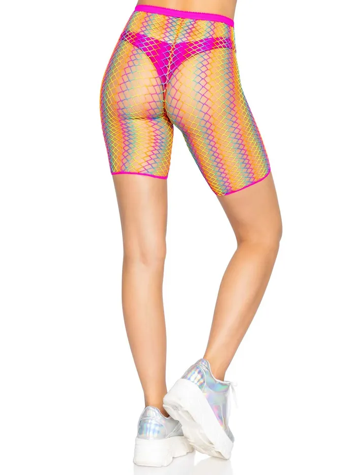 Female Sex Toys Ombre Rainbow Biker Shorts One Size Rainbow Leg Avenue