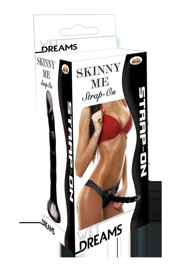 Hott Products Female Sex Toys Wet Dreams Skinny Me Strapon Black