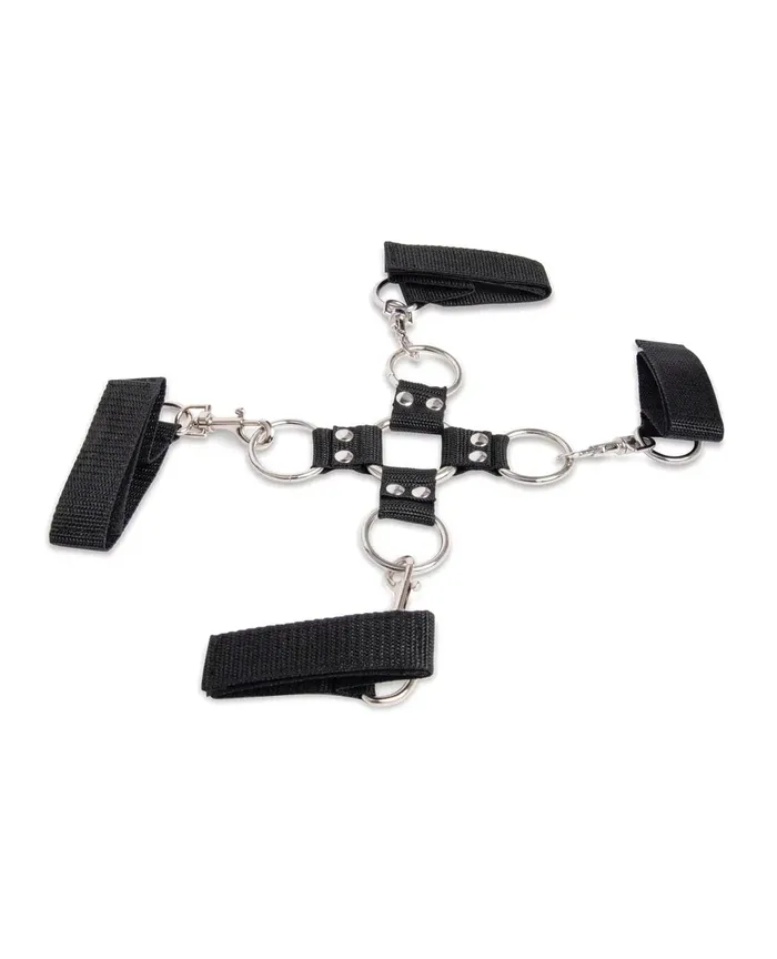 Lux Fetish Anal 7 Pc Hogtie and Ball Gag Kit Black