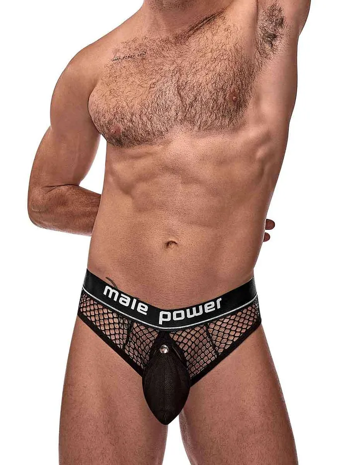 Male Sex Toys Male Power Cock Pit Net Cock Ring Thong L XL Black