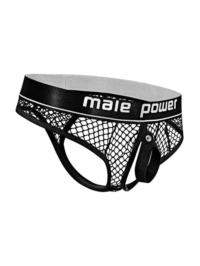 Male Sex Toys Male Power Cock Pit Net Cock Ring Thong L XL Black