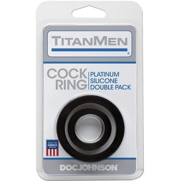 Male Sex Toys TitanMen Titanmen Platinum Silicone Cock Ring Pack of 2