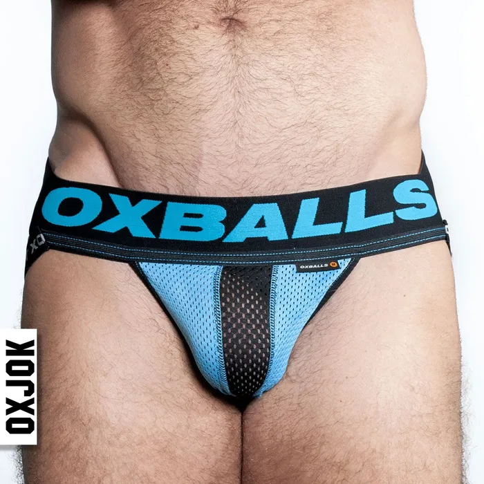 OXJok Anal Airmesh Upthrust SliderStrap Jock Sky Blue Xl