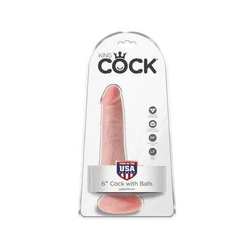 Pipedream Dildos King Cock 6 Cock With Balls Light