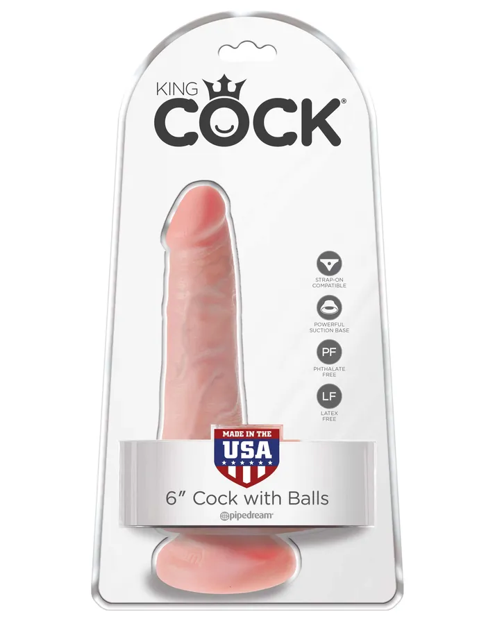 Pipedream Dildos King Cock 6 Cock With Balls Light