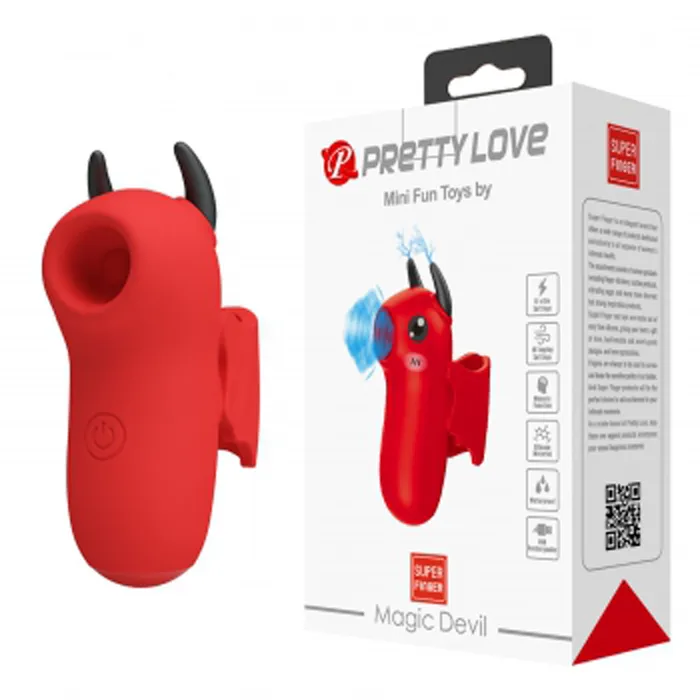 Pretty Love Vibrators Magic Devil Finger Vibrator Red