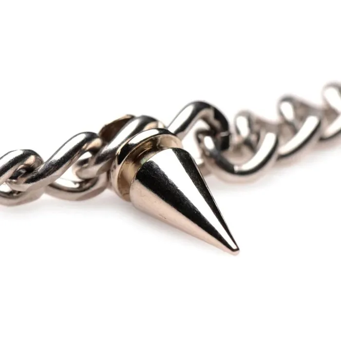 Punk Spiked Necklace Silver XR Brands Master Series Anal