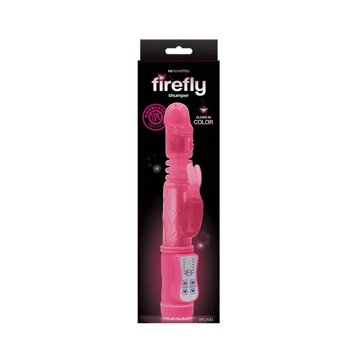 Rabbit Vibrator Firefly Thumper Pink nsnovelties Vibrators