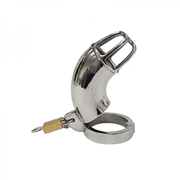 Rouge Group LTD Male Sex Toys Stainless Cock Cage With Padlock In Clamshell