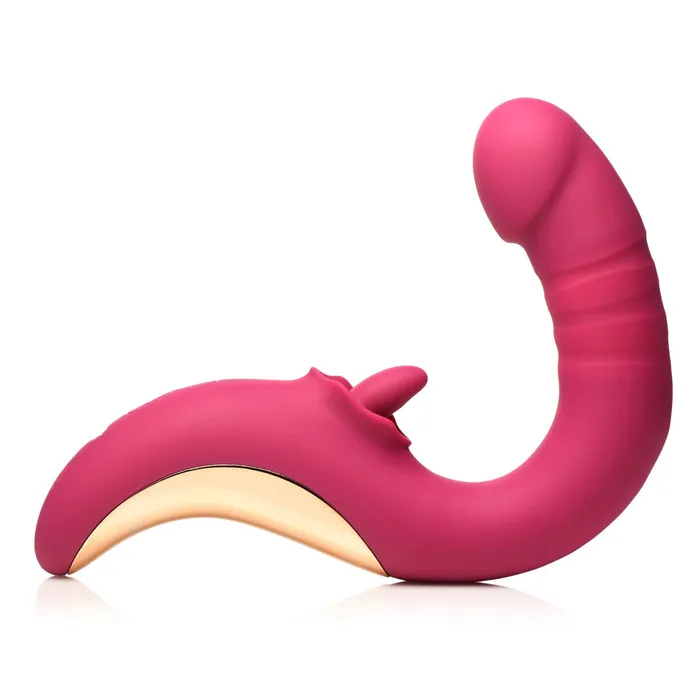 Tease and Please Thrusting and Licking Vibrator Fuchsia XR Brands Shegasm Vibrators