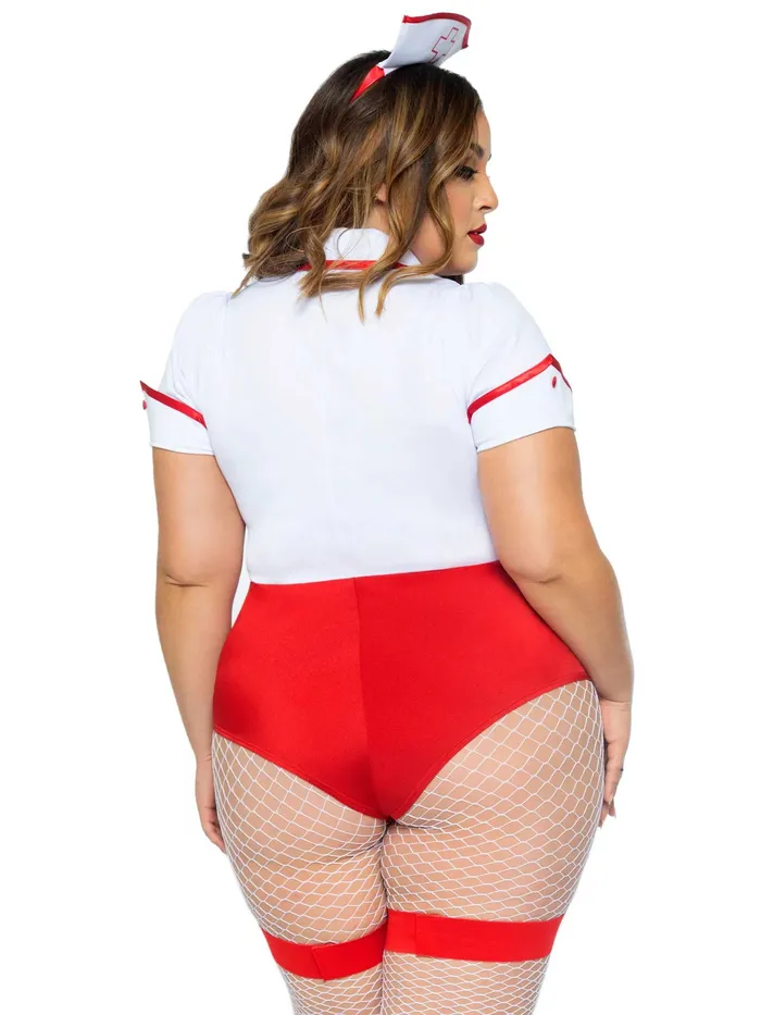 Vibrators Leg Avenue Plus Nurse Feelgood Sexy Costume 3x4x White Red