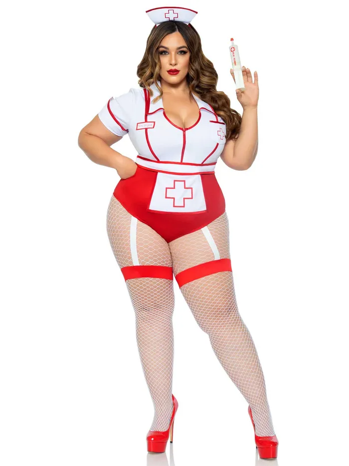 Vibrators Leg Avenue Plus Nurse Feelgood Sexy Costume 3x4x White Red