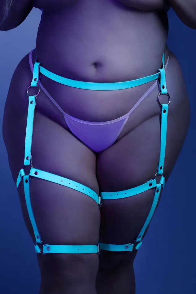 Vibrators Leg Harness One Size Light Blue Fantasy Lingerie