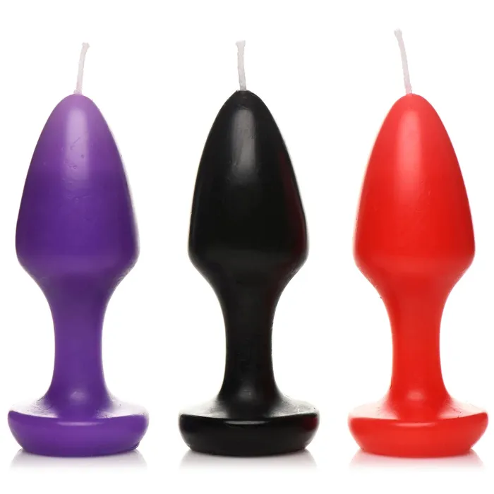 Vibrators XR Brands Master Series Kink Inferno Drip Candles Black Purple Red