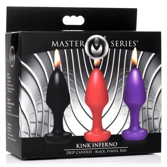 Vibrators XR Brands Master Series Kink Inferno Drip Candles Black Purple Red